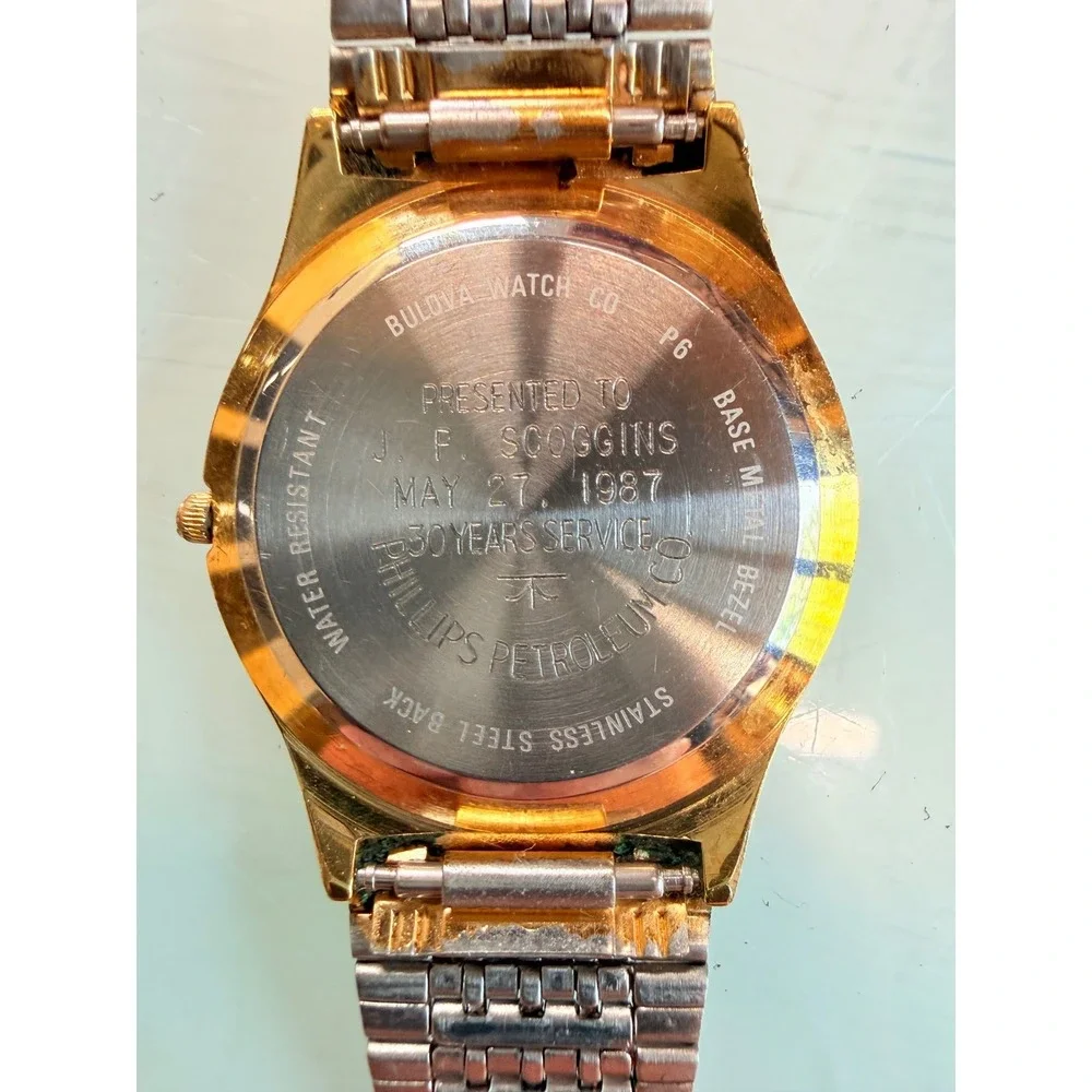 Vintage Bulova Accutron Quartz Phillips‎ 66 Service Award Watch 1987 Swiss